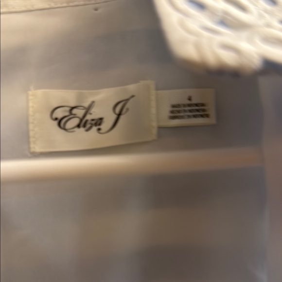 Eliza J Linen/cotton Blue and White Striped dress with embellished trim - Picture 2 of 5